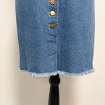 Skylar + Madison Skylar Madison Medium Wash Denim Cut Off Button Pinafore Dress Overall NWT Small Photo 2