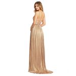 Mac Duggal NWT Ieena 26275 Gold Metallic Ruched A-Line Gown Sz 8 $398 Photo 6