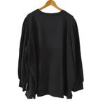 Belle Kim Gravel 5X Black Pullover Sweatshirt Long‎ Balloon Sleeves Casual Top Photo 2