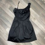 Teeze Me Juniors Satin Taffeta One Shoulder Rosettes Dress Black 11 Photo 9