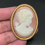Vintage Unsigned Pink Lady Cameo Gold Photo 4
