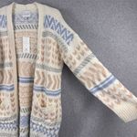 Pink Rose  Women's Long Sleeve Geometric Cardigan Sweater Size L Photo 1