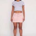 Y2K Jeans Cargo Mini Skirt Sz S Front Pockets Drawstring Tan Photo 6