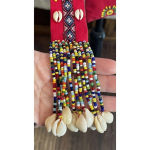 Handmade Colorful‎ Red Beaded Shells Crossbody Purse Adjustable Boho Festival Art Hippie Photo 3