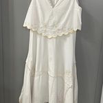 See By Chloe  Embellished Midi Dress White Embroidered Size L EU 40 Photo 2
