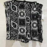 BP  Womens 2X Bandana Print Shorts Elastic Waist Casual Comfy‎ Black White Photo 0