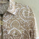 Michael Kors  Womens Long Sleeve Zip Front Shirt sz 2 Photo 2