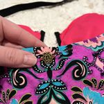 Nanette Lepore Swimsuit Womens Large Floral Pink Print Strapless Bathing EUC Photo 11