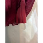 KIRUNDO Women's Burgundy Swiss Dot Long Sleeve V Neck Mini Dress Red Size M Photo 5