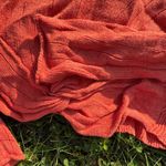 Free People  “Got Me Twisted” Orange V-Neck Long Sleeve Knit Top Size Medium Boho Photo 3