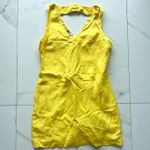 Banana Republic dress size 4 yellow linen cutout Photo 0