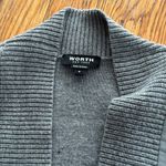 WORTH New York combination open blazer cardigan jacket wool leather size P XS Gray Photo 2
