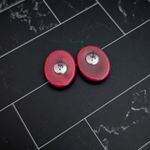 Vintage Stud Earrings Shades of Red Oval Photo 3