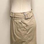 Lacoste Beige Khaki Skirt Buckle Zipper Side 8 Cotton 40 Side Pockets Unlined Photo 0