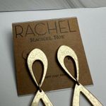 Rachel Roy  Matte Gold Tone Long Statement Pierced Dangle Drop Earrings NWT $36 Photo 1