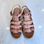 Lucky Brand  Jemimmy Platform Sandal Brown Leather Woodgrain Women's‎ Size 11 Photo 2