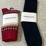 American Trench TWO pair of socks, Navy & Cotton Fair, size Women US6 Photo 0