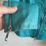 Lafayette 148  New York Women’s Teal 100% Leather Zipper Jacket Size 2‎ Photo 6