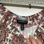 Allison Brittney Pink and Blue Sheath Midi Dress 3/4 Embroidered Sleeves Photo 1