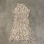 Blue Rain Francesca’s  Light Brown Cheetah Print Flowy Lined Mini Dress Size M Photo 3