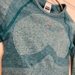 Gymshark Flex Sports Long Sleeve Crop Top - Teal Marl/ Light Grey Photo 2