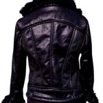 Cache Black Shearling Moto Lined Jacket Front Zipper Sleeve Zippers New NWT $268 Photo 5