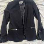 Black Blazer with Zipper Details Size 2 Photo 0