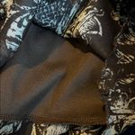 Brown Mesh Womens Long Bell Sleeve Mini Dress White Photo 3