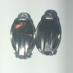 Vintage Dark Metal Gunmetal Gray Classic Studded Clip On Earrings Photo 3