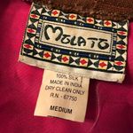 Vintage MOLATO Silk Pink Tweed Patchwork Hippie 70s Maxi Dress Duster Jacket Size M Photo 8