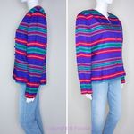 Vintage Adrianna Papell‎ 100% silk blazer jacket, floral print, size 16 Blue Photo 2