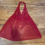 Victoria's Secret Victoria’s‎ Secret S Red Mesh Lace Babydoll Halter Sheer Nightie Top CP0177 Photo 1