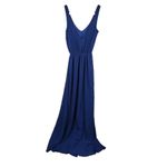 Show Me Your Mumu NWT Kendall Soft V-Back Maxi Gown Dress XS Rich Navy Blue Photo 4