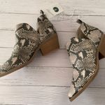 Snake Print Ankle Boots, Size 7 White Photo 0