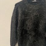 Nicole Miller Black Gold Fuzzy Sweater by  Size M Photo 1