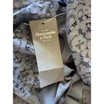 Abercrombie & Fitch  Gray Blue Lace Sheer Cutout Bow Back Blouse Shirt Medium NEW Photo 10