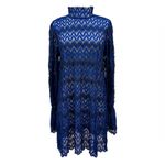 Free People Blue Simone Mock Neck Lace Mini Dress Size Medium Photo 14