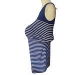Seraphine Navy & White Striped MATERNITY Scoop neck bodycon Midi Dress Size 6 Blue Size L Photo 3