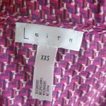Leith PINK PLUMIER FRANCES GEO SILKY BLOUSE/BODYSUIT SZ XS Photo 6