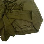 FAVLUX Tie Up Flowy Boho Shorts Olive Green Size Medium Summer Lined Bohemian Photo 2