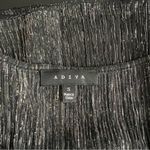 ADIVA Black Sheer Silver Metallic Bell Sleeve Blouse Top Women's size S Photo 2