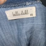 THML  Washed Out Denim Blue Raw Hem Long Sleeve Crewneck Casual Comfy Tunic XS Photo 9