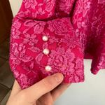 Vintage Womens M Pink Lace Beaded Jacket Feminine Romantic Barbie Glinda OOAK Size M Photo 8