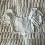 Altar'd State  White Puff Sleeve Crop Top Photo 1