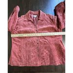 CJ Banks Women's Washable Suede Leather Lined Snap Berry Pink Jacket Size 2X Photo 2