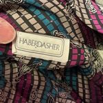 Vtg 70s stripes n paisleys unique neck tie blouse Photo 2