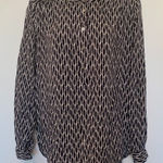 Loft Collarless 1/4 Button Long Sleeve Blouse Photo 0