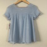 Blu Pepper  Embroidered Boho Peasant Top NWT Women’s Small Light Blue Floral Photo 5
