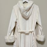 Pottery Barn Bath Robe Womens Large Ivory Cream Faux Fur Luxurious Mob Wife Photo 4