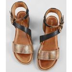 Diba True  Black Gold Fair Enough Leather Ankle Strap Sandals Size 8 Photo 1